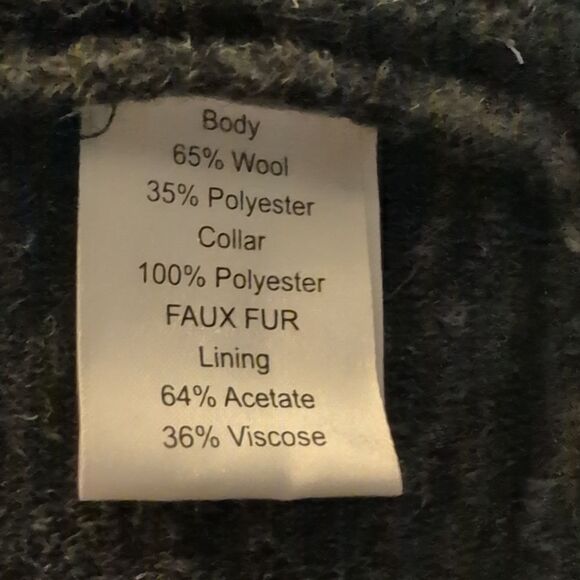 Marisol women's gray wool made in Italy wool faux fur coat size‎ s - Picture 9 of 10